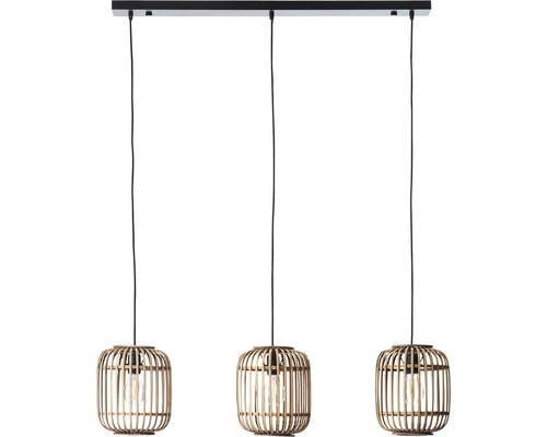 Závěsné svítidlo se třemi bambusovými stínidly