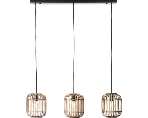 Závěsné svítidlo se třemi bambusovými stínidly