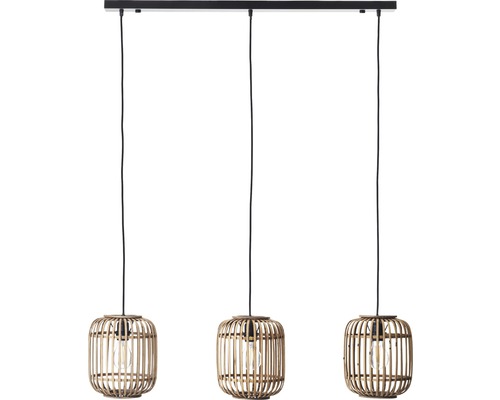 Závěsné svítidlo se třemi bambusovými stínidly