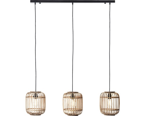 Závěsné svítidlo se třemi bambusovými stínidly
