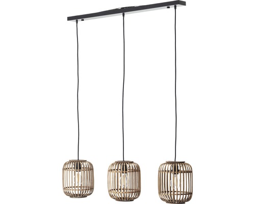 Závěsná lampa se třemi bambusovými stínidly