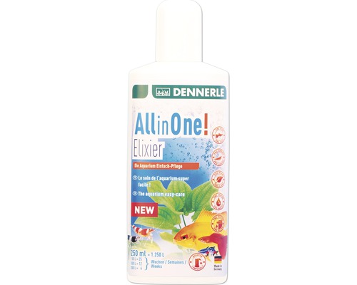 Přípravek pro záběh akvária DENNERLE All in One Elixier 250 ml Dennerle All in One Elixier péče o akvárium 250 ml láhev