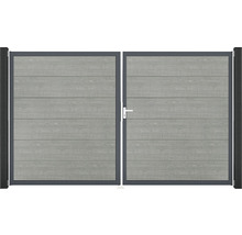 Dvoukřídlá brána z vodorovných panelů s madlem