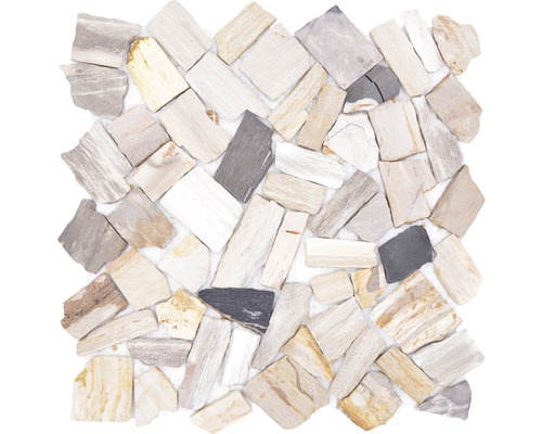 Kamenná mozaika brunch/ciot mix wood stone fossil Mozaiková dlaždice ze dřeva