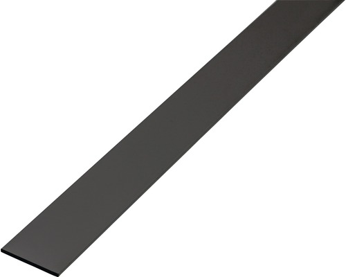 Plochá tyč hliníková, černá eloxovaná 20x2 mm, 1 m Plochý plastový profil