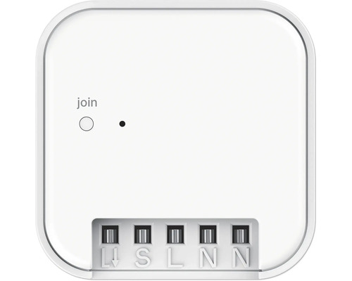 Bílé zařízení chytré domácnosti s připojovacími svorkami