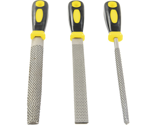 Sada tří rašplí s rukojetí