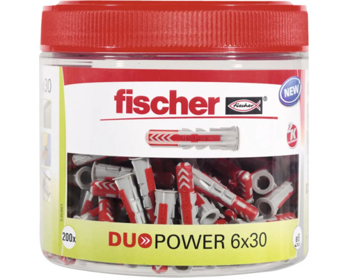 Hmoždinky Fischer Duo Power 6 x 30 v zásobní nádobě