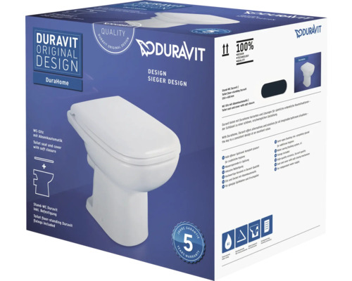 Balení stojícího WC Duravit DuraHome s automatickým sklápěním