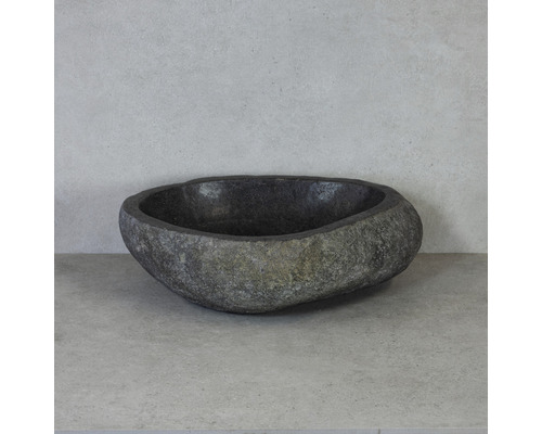 Umyvadlo na desku Sanox Riverstone M přírodní kámen šedá 40 x 40 x 15 cm 12108025