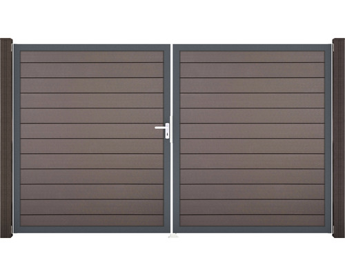 Brána GroJa Flex levá Dvoukřídlá brána z dřeva a kovu