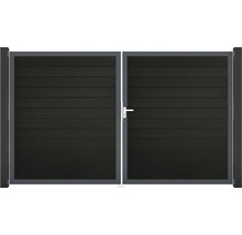 Dvoukřídlá brána z plastu s kovovým rámem