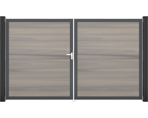 Brána GroJa Flex levá Dvojitá dřevěná brána s kovovým rámem pro venkovní použití