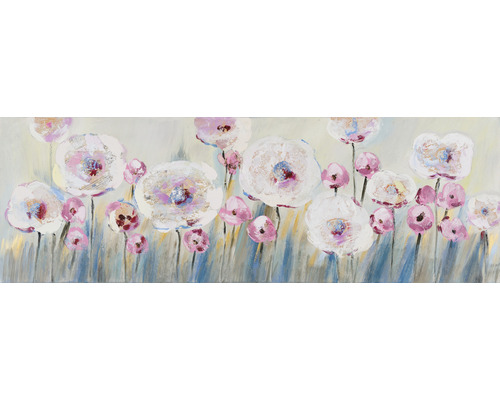 Ručně malovaný obraz Symphony 50x150 cm Malba s květinovým motivem pro nástěnnou dekoraci