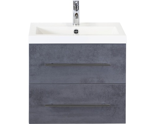 Koupelnový nábytkový set Sanox Straight barva čela beton antracitově šedá ŠxVxH 60 x 55 x 40 cm s umyvadlem z minerální litiny