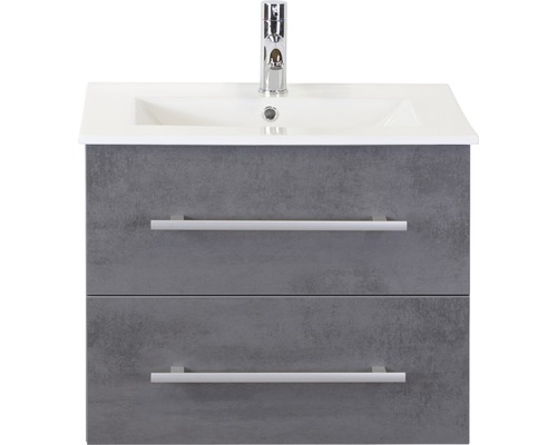 Koupelnový nábytkový set Sanox Stretto barva čela beton antracitově šedá ŠxVxH 61 x 52 x 39 cm s keramickým umyvadlem