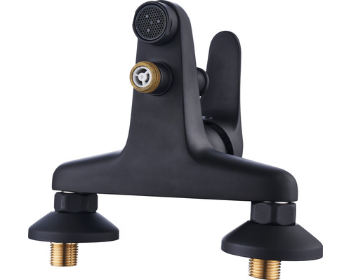 Černá nástěnná vanová baterie s přípojkou pro sprchu