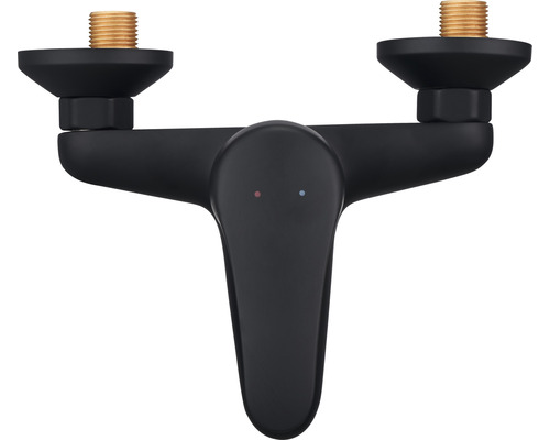 Černá nástěnná baterie s pákou a závitovými přípojkami