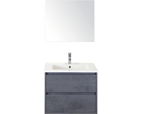 Koupelnový nábytkový set Porto 70 cm s keramickým umyvadlem a zrcadlem beton antracitově šedá