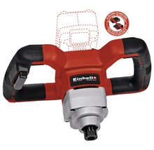 Logo společnosti Einhell. Míchačka na maltu se dvěma držadly pro míchání stavebních materiálů.