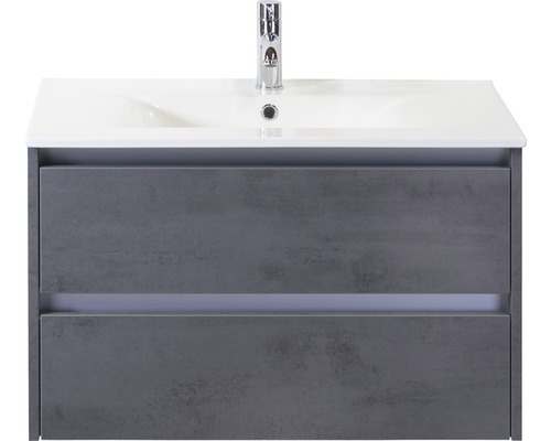 Koupelnový nábytkový set Dante 80 cm s keramickým umyvadlem beton antracitově šedá