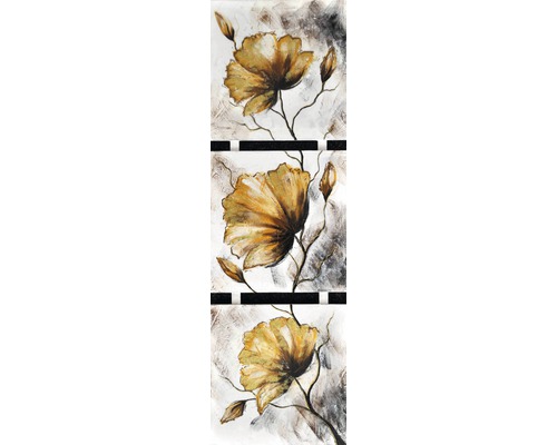 Obraz na plátně Hnědé květy 33 x 105 cm