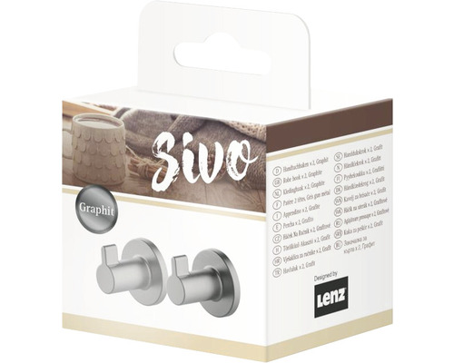 Balení dvou grafitových háčků na ručníky