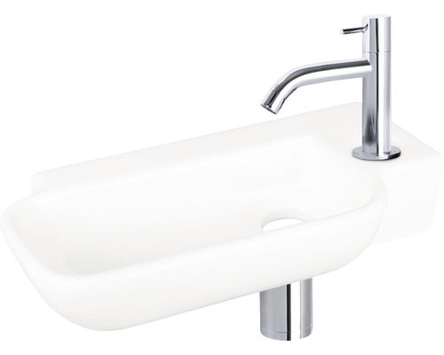 Umyvadlo s baterií a odtokem