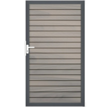 Zahradní branka s vodorovnými lamelami a rámem