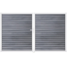 Dvojitá brána z imitace dřeva s rukojetí