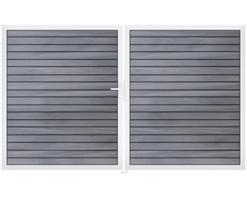 Dvojitá brána z imitace dřeva s rukojetí