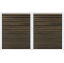 Dřevěná zahradní branka s kovovým rámem