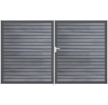 Dvojitá dřevěná brána s madlem