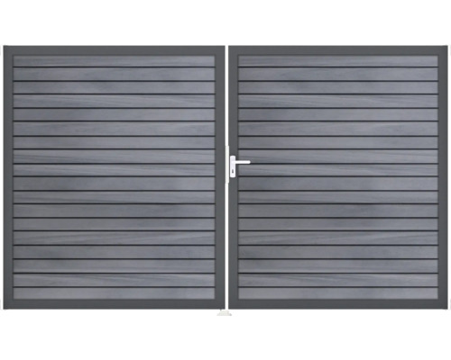 Dvojitá dřevěná brána s madlem