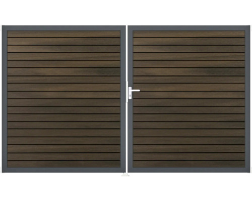 Brána GroJa Rhombus pravá Dřevěná dvoukřídlá brána s madlem pro zahradu