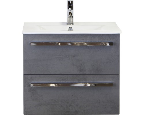 Koupelnový nábytkový set Seville 60 cm s keramickým umyvadlem Model 1 beton antracitově šedá
