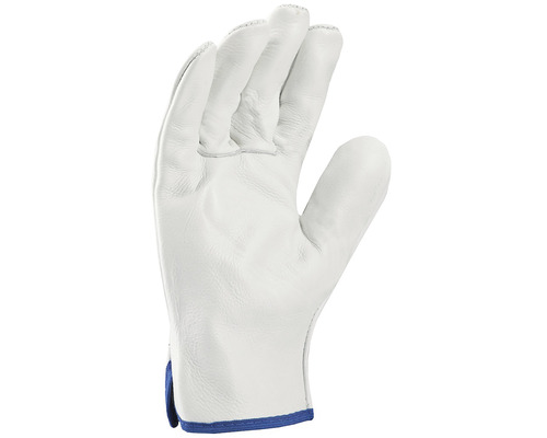 Bílá kožená rukavice s manžetou