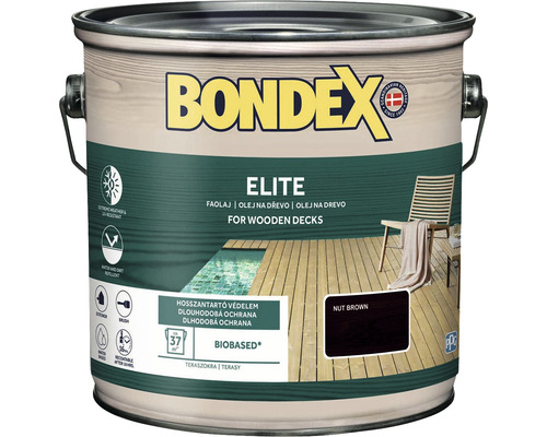 Olej na dřevo Bondex ELITE výjmečně odolný matný ořech hnědý 2,5 l