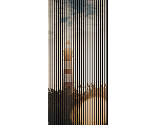 Designový akustický panel DIGI01M 19x1133x2400 mm Ilustrace majáku za svislými pruhy
