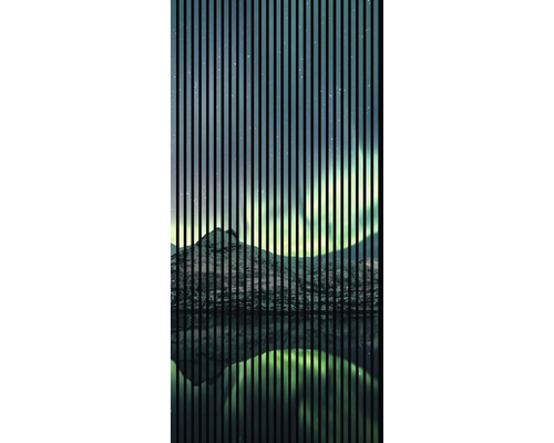 Designový akustický panel DIGI01O 19x1133x2400 mm Dekorativní okenní fólie s motivem polární záře a horské krajiny
