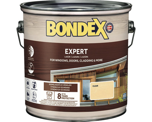 Syntetická silnovrstvá lazura Bondex EXPERT čirá 2,5 l
