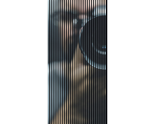 Designový akustický panel DIGI03G 19x1133x2400 mm Žaluzie s kulatým objektem za nimi