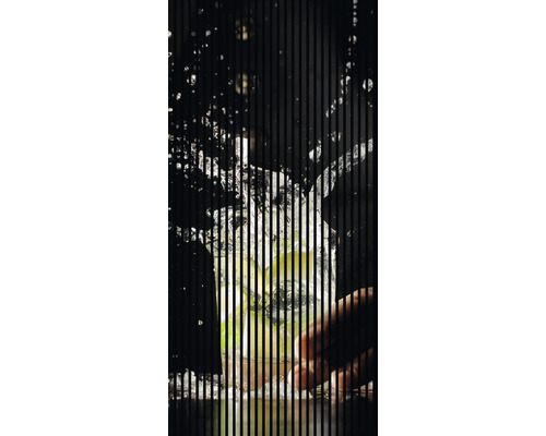 Designový akustický panel DIGI03H 19x1133x2400 mm Sklenice plná limetek s stříkající vodou.