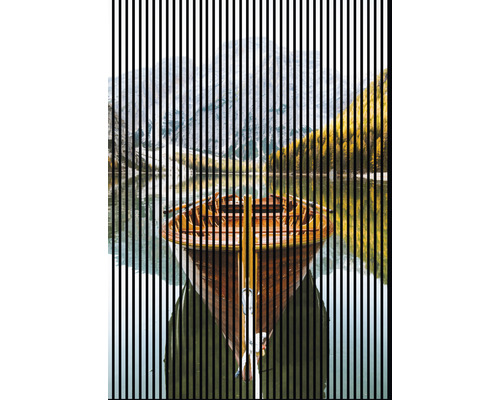 Designový akustický panel DIGI01C 19x1693x2400 mm Dekorativní plátno s motivem lodi před horskou krajinou