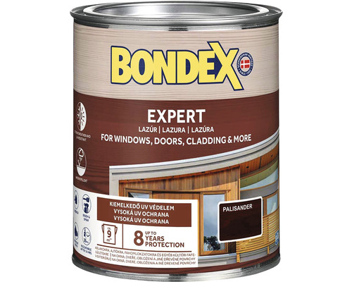 Syntetická silnovrstvá lazura Bondex EXPERT palisandr 0,75 l Bondex Expert Lazura na dřevo pro okna, dveře a fasády