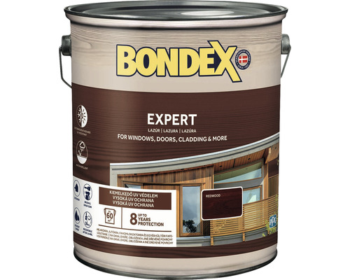 Syntetická silnovrstvá lazura Bondex EXPERT sekvoj 5 l Bondex Expert Lazura na dřevo pro okna, dveře a fasády