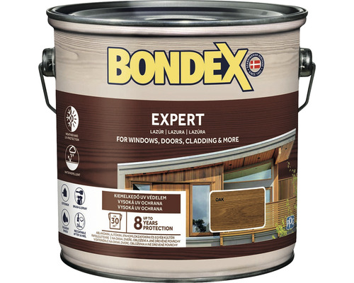 Syntetická silnovrstvá lazura Bondex EXPERT dub 2,5 l Bondex Expert Lazura na dřevo pro okna, dveře a fasády