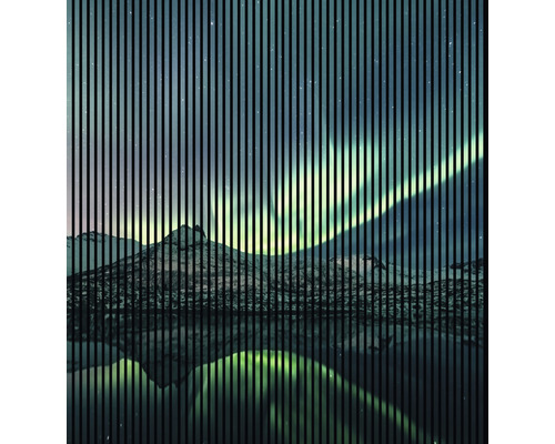 Designový akustický panel DIGI01O 19x2253x2400 mm Zobrazení hor a polární záře