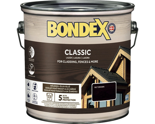 Syntetická tenkovrstvá lazura Bondex CLASSIC ořechová hnědá 2,5 l