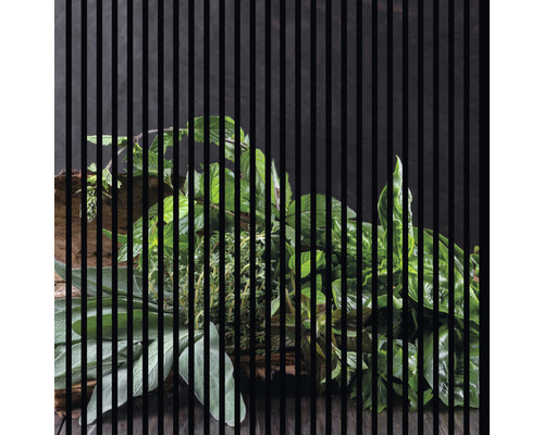 Designový akustický panel DIGI01S 19x1133x1195 mm Různé čerstvé bylinky, včetně šalvěje, tymiánu, máty a bazalky, na dřevěném talíři